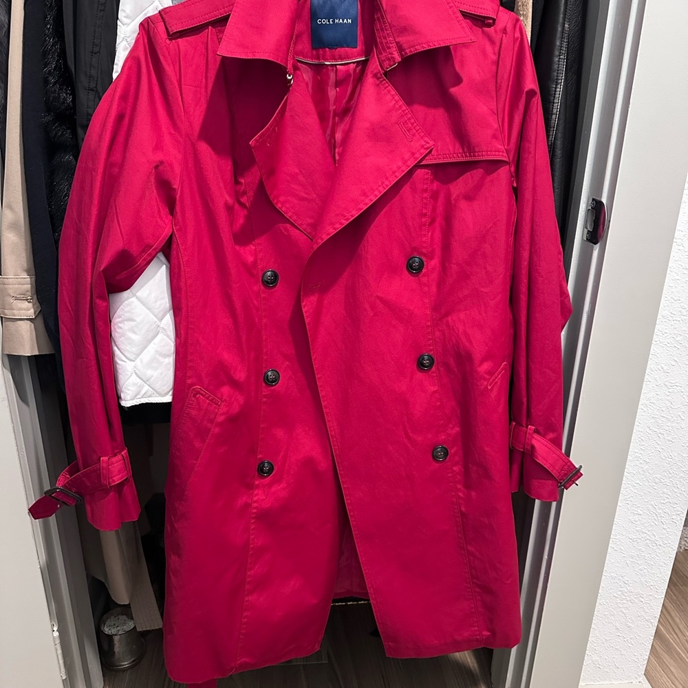 Cole Haan Red Trench Coat